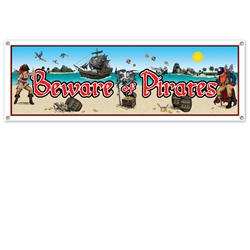 Beware of Pirates Sign Banner