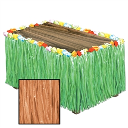 Natural Artificial Grass Flowered Table Skirting