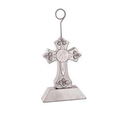 Silver Cross Photo/Balloon Holder