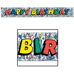 Metallic Happy Birthday Fringe Banner