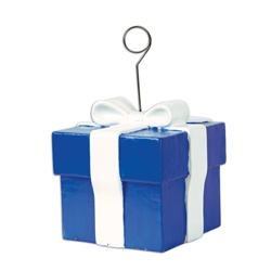 Blue Gift Box Photo/Balloon Holder