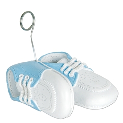 Light Blue Baby Shoes Photo/Balloon Holder