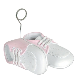 Pink Baby Shoes Photo/Balloon Holder