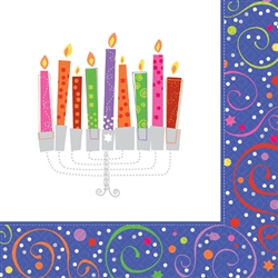 Playful Menorah Beverage Napkins | Party Supplies