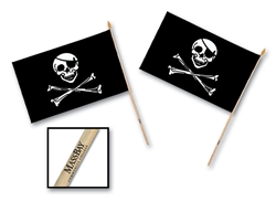 4" x 6" Custom Imprinted Rayon Pirate Flag