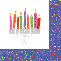 Playful Menorah Luncheon Napkins | Party Supplies