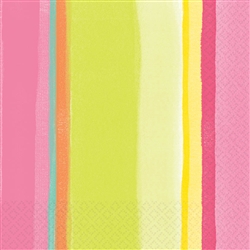 Sunny Stripe Pink Luncheon Napkins | Party Supplies