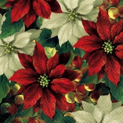 Regal Poinsettia Dinner Napkins | Party Supplies