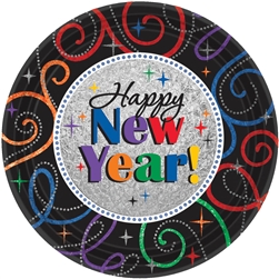 Cheers to a New Year Round Plates | New Year's Eve Supplies