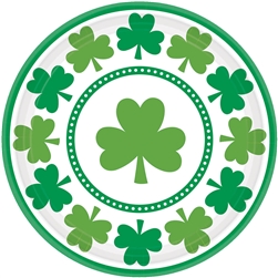 Lucky Shamrocks 7" Round Plates | St. Patrick's Day Tableware