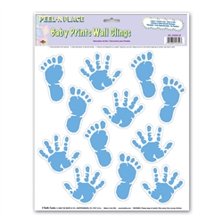 Light Blue Baby Prints Peel 'N Place