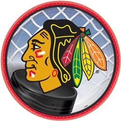 Chicago Blackhawks 7" Round Paper Plates | Party Supplies
