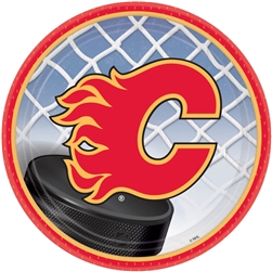 Calgary Flames 7" Round Paper Plates | Party Supplies