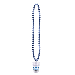 Blue Beads with Grad Glass | Graduation Beads