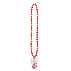 Red Beads with Grad Glass | Graduation Beads