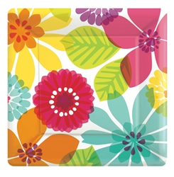 Day in Paradise 7" Square Plates | Luau Party Supplies