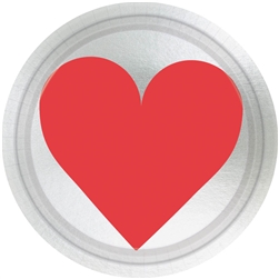 Key To Your Heart 7" Round Metallic Plates | Valentine's Day Plates