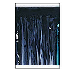 Black 1-Ply FR Metallic Fringe Drape