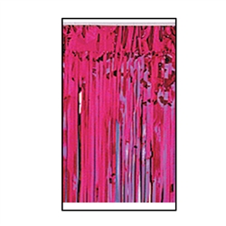 Cerise 1-Ply FR Metallic Fringe Drape