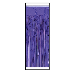 Purple 1-Ply FR Metallic Table Skirting