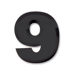 Black Plastic 3-D Number "9"