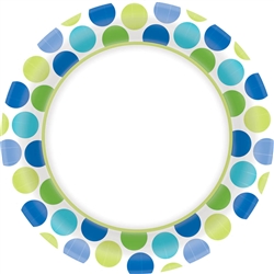 Cool Dots Border 6-3/4" Plates | Luau Party Supplies