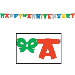 Multi-Color Foil Happy Anniversary Streamer