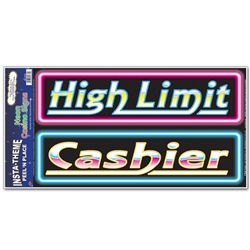 Neon Casino Signs Peel 'N Place | Party Supplies