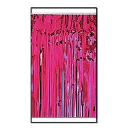 Cerise 2-Ply FR Metallic Fringe Drape