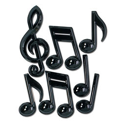 Black Plastic Musical Notes