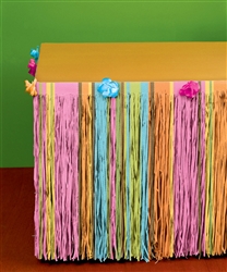 Totally Tiki Tissue with Flowers Table Skirts | Luau Party Supplies
