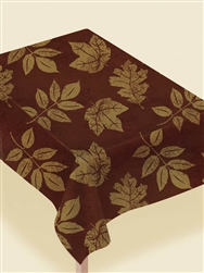 Fall Leaf Elegant Flannel Backed Vinyl Table Cover | Party Supplies