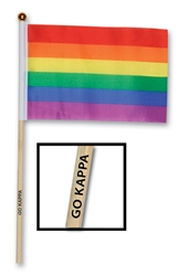 4" x 6" Custom Imprinted Rayon Rainbow Flag