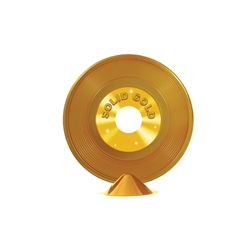 Gold Plastic Record Centerpiece