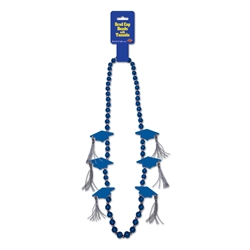 Blue Grad Cap with Tassel Beads | Graduation Beads