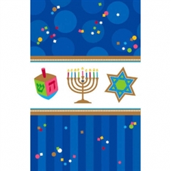 Hanukkah Celebrations 54" x 102" Plastic Table Cover | Party Supplies