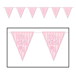 It's A Girl Pennant Banner