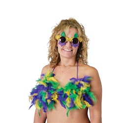 Mardi Gras Feathered Bikini Top | Party Supplies