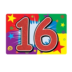 Glittered "16" Sign