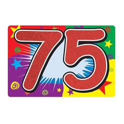 Glittered "75" Sign