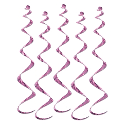 Printed Pink Ribbon Twirly Whirlys