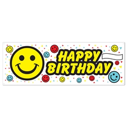 Birthday Smile Face Sign Banner