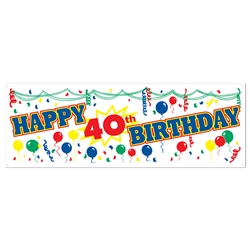 Happy "40th" Birthday Sign Banner