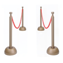 Red Rope and Stanchion Set