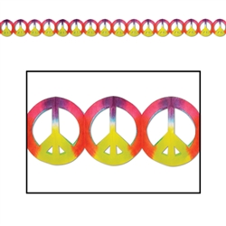 Tie-Dyed Peace Sign Garland