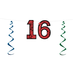 "16" Glittered Streamer