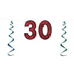 "30" Glittered Streamer