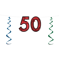 "50" Glittered Streamer