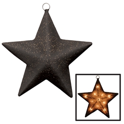 Black and Gold Light-Up Sparkle Star