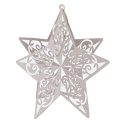 Silver 3-D Glittered Star Centerpiece